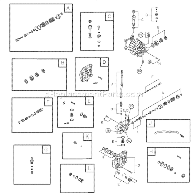 Page B Diagram and Parts List for 020320-0  Briggs and Stratton Pressure Washer